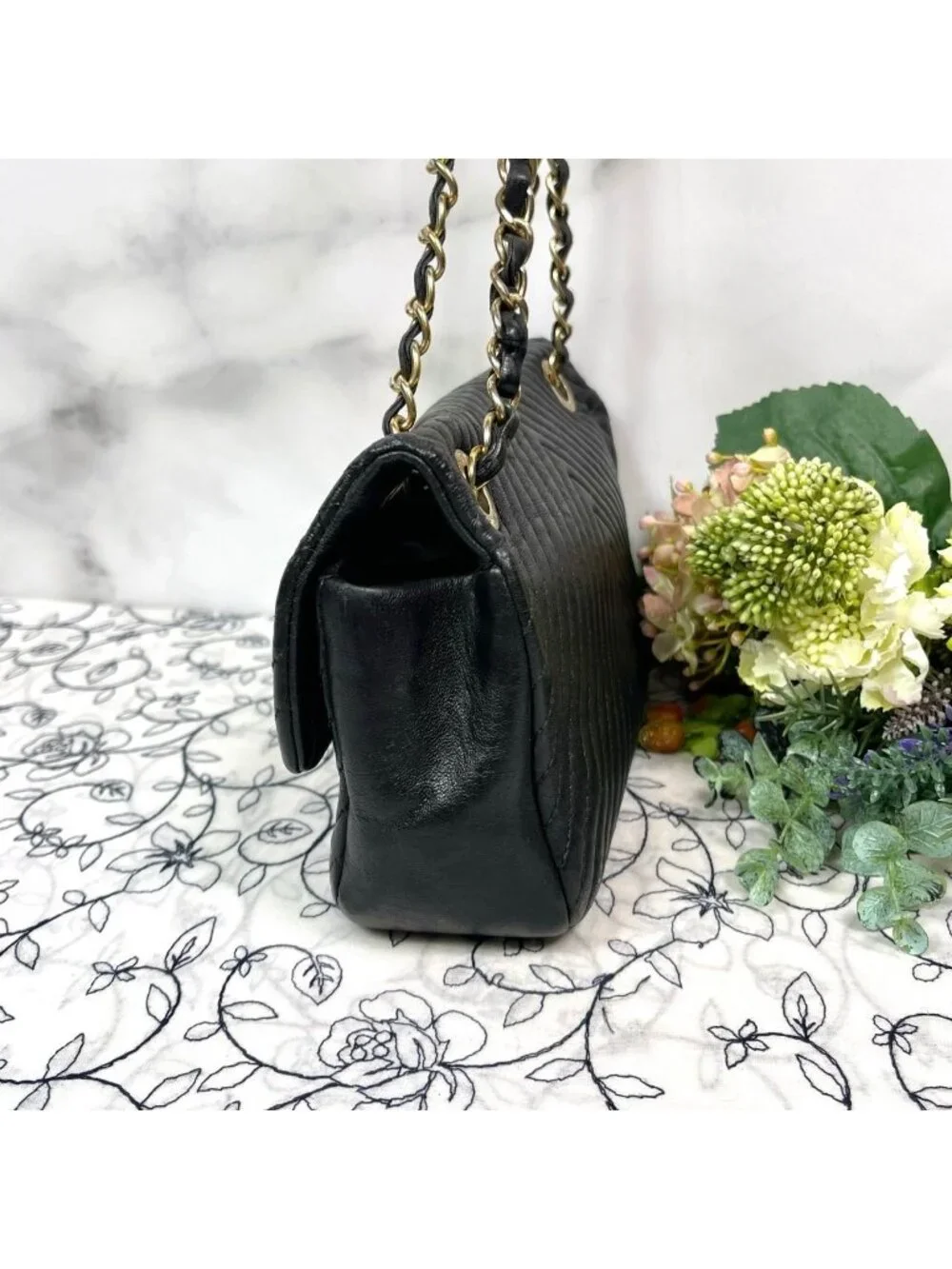 Chanel Chevron V-stitch Chain Shoulder Bag